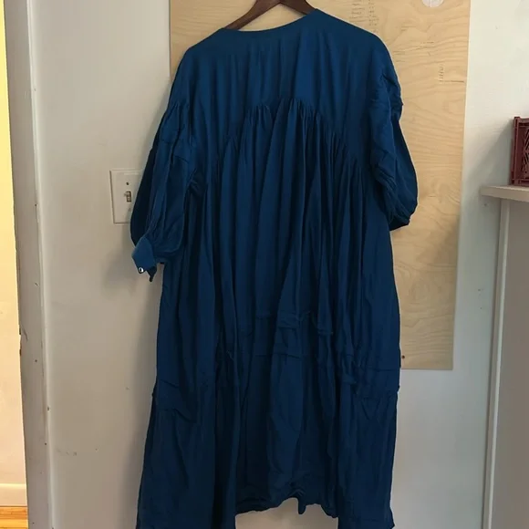 Mason and mill Irene dress tarp blue XL cotton midi - Picture 6 of 6